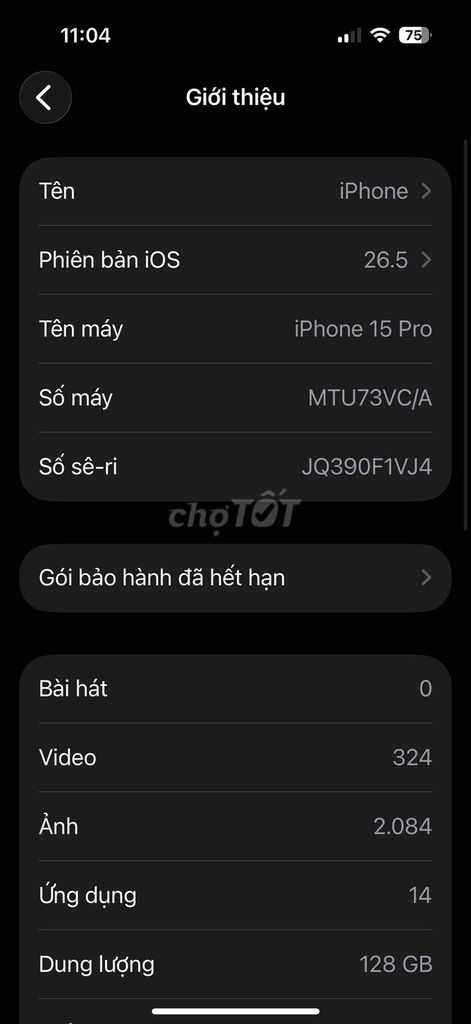 iPhone 15 Pro 128GB Đen. Mua bán Điện thoại tại Huyện Hoài Đức Hà Nội được đăng bởi dac nam hình 1