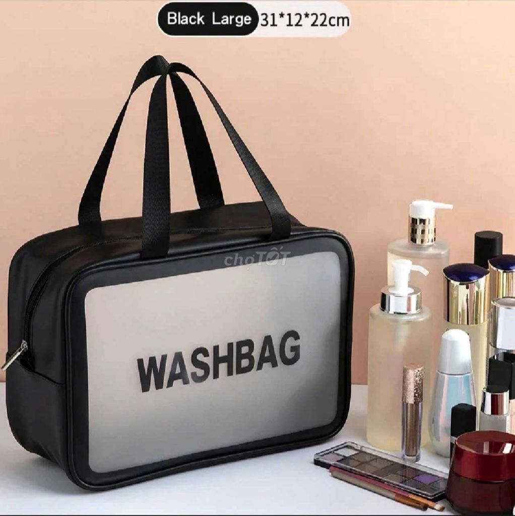 Túi Washbag đen size lớn