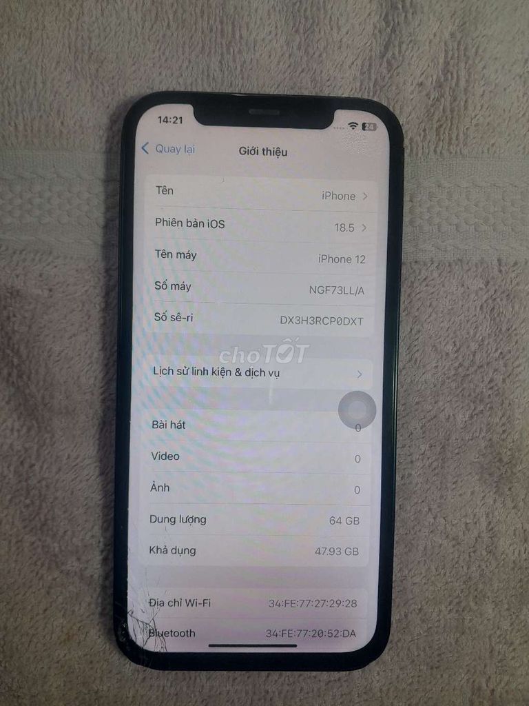 Bán điện thoại Iphone 12. Mua bán Điện thoại tại Quận Bình Thạnh Tp Hồ Chí Minh được đăng bởi Tran Quoc Tuan hình 1