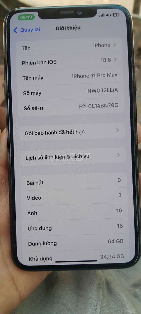 Apple iPhone 11 Pro Max 64GB Đã thay màn pin. Mua bán Điện thoại tại Quận Hà Đông Hà Nội được đăng bởi ánh hình 1