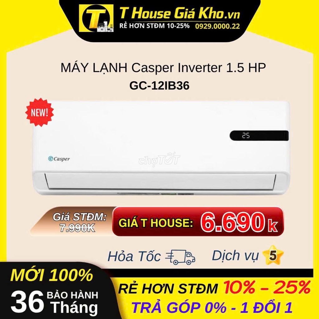 Máy lạnh Casper GC-12IB36 1.5 HP. Mua bán Máy lạnh, điều hoà tại Quận Hải Châu Đà Nẵng được đăng bởi Thousgiakho hình 1