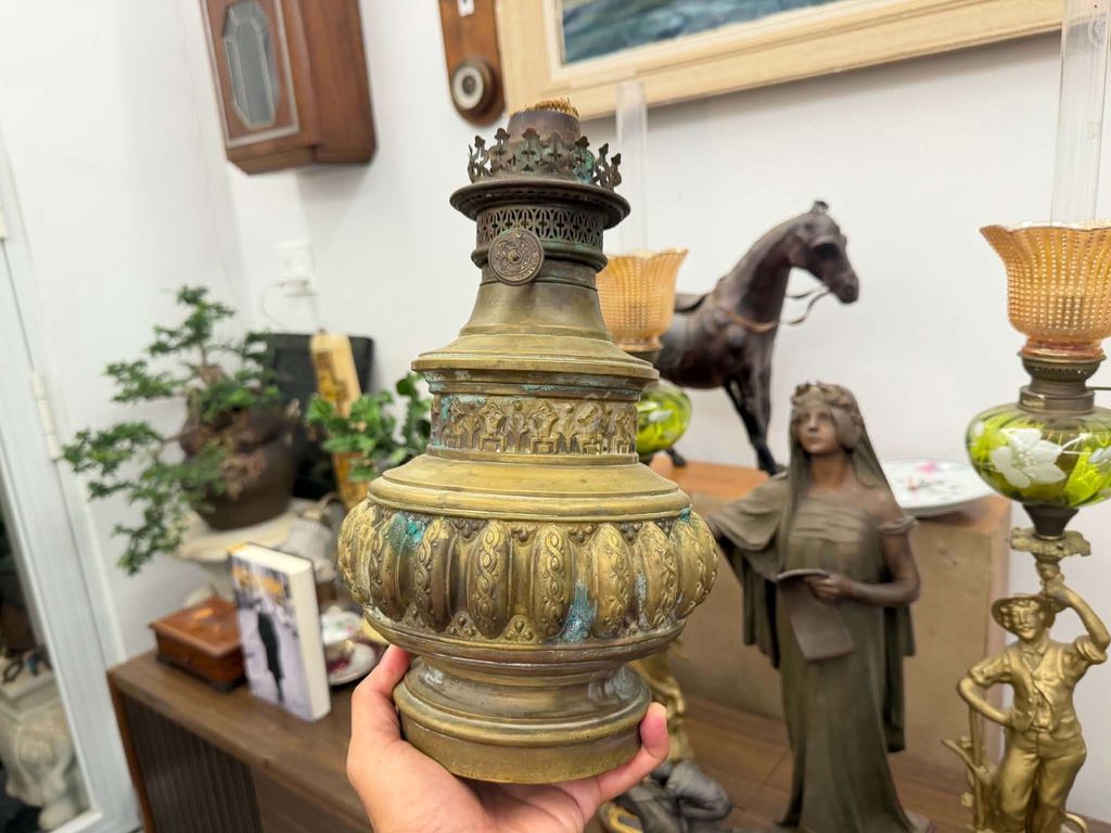 Đèn dầu Đồng Pháp Cổ điển 30cm
