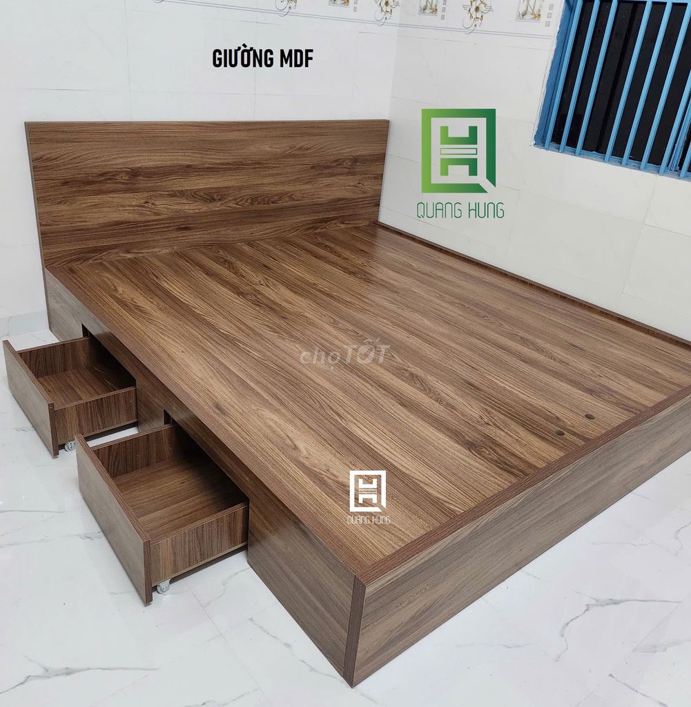 Giường ngủ Gỗ MDF-GIƯỜNG=GIƯỜNG MDF=GIƯỜNG GỖ MDF=. Mua bán Giường, chăn ga gối nệm tại Quận 3 Tp Hồ Chí Minh được đăng bởi Nội thất Quang Hùng hình 1