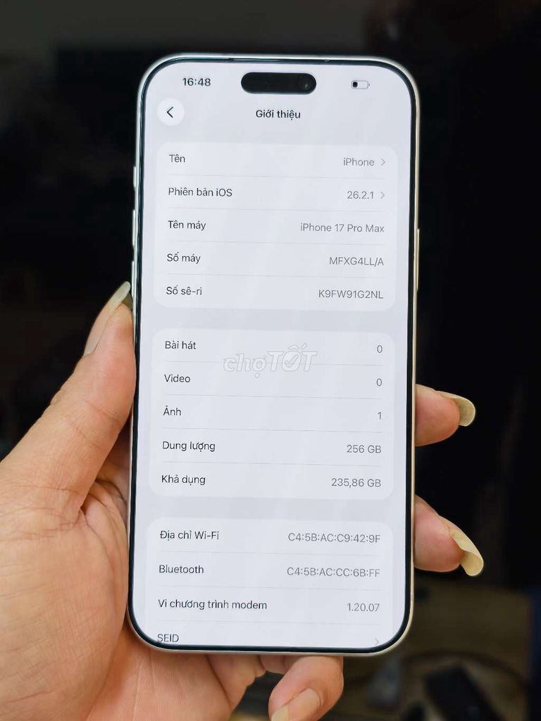 Apple iPhone 17 Pro Max 256GB Bạc . Mua bán Điện thoại tại Thành phố Đà Lạt Lâm Đồng được đăng bởi NGUYEN THANH DALAT hình 1