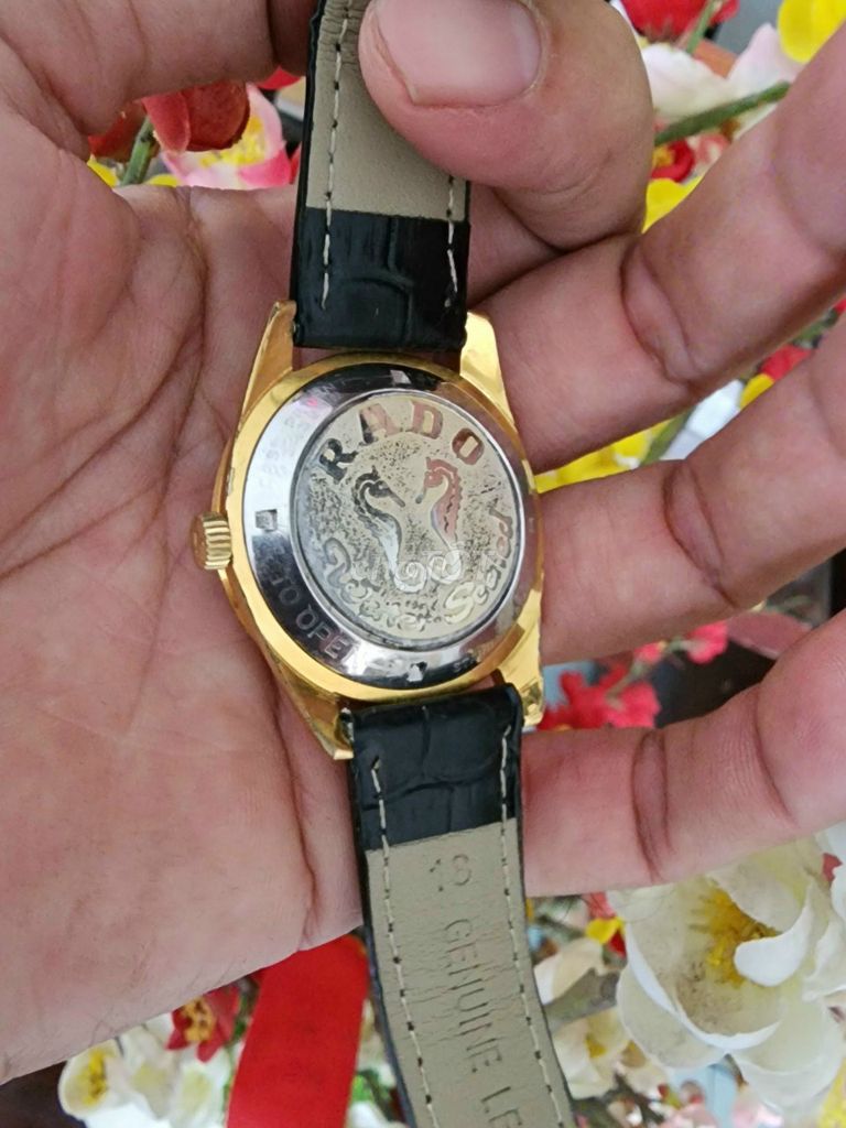 Đồng hồ cổ Rado mặt mỡ gà HIẾM bọc vàng