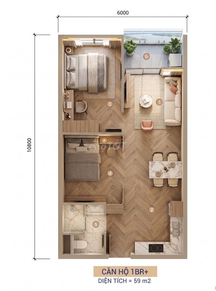 Căn hộ cao cấp Sun Group S-Light, khu Ero Villa 2, 2PN 60m2, Giá 2.9tỷ