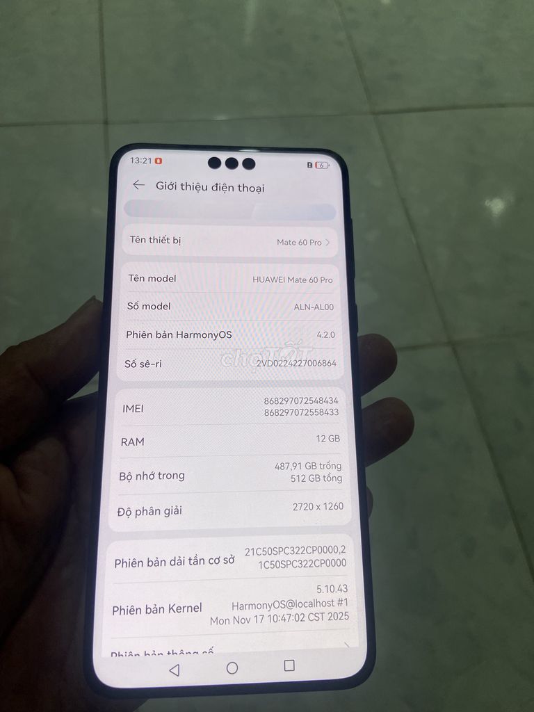 Huawei Mate 60 Pro 12GB 512GB Đen. Mua bán Điện thoại tại Quận Bình Tân Tp Hồ Chí Minh được đăng bởi mua bán đàng hoàng  hình 1