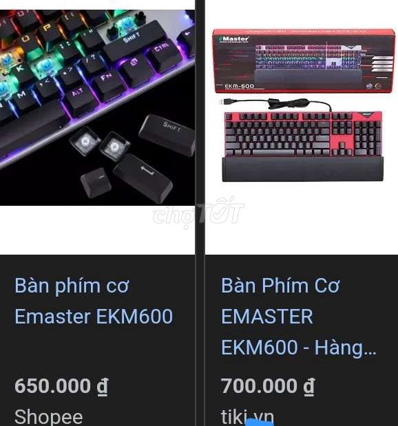 Bàn phím cơ thật Emaster EKM600
Xài tốt