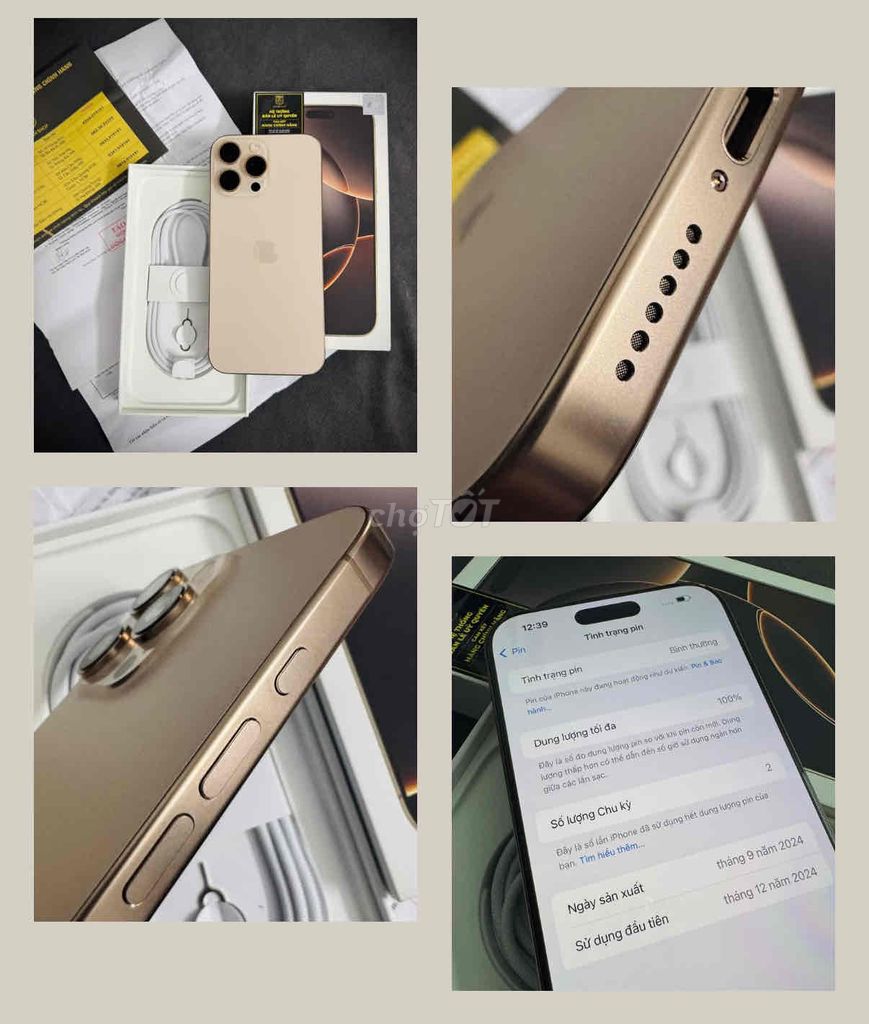 iPhone 16 Pro Max 256GB FULLBOX GOLD APPLE 12/2025