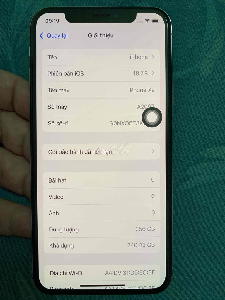 iPhone Xs 256GB quốc tế full zin mới 99%. Mua bán Điện thoại tại Quận Thanh Khê Đà Nẵng được đăng bởi Bảo Khanh hình 1