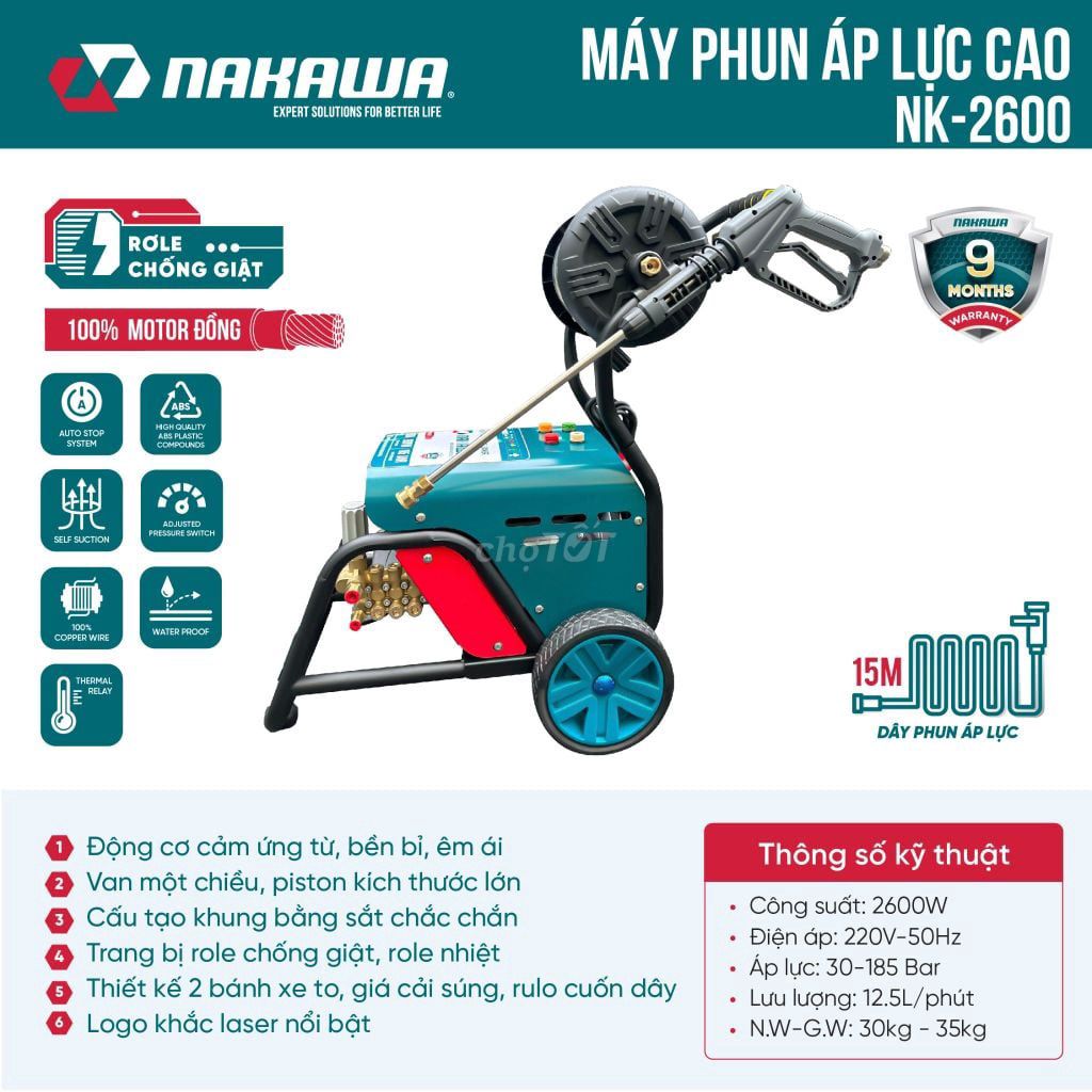 Máy phun áp lực cao Nakawa NK-2600. Mua bán Đồ chuyên dụng, Giống nuôi trồng tại Quận Bình Thạnh Tp Hồ Chí Minh được đăng bởi Máy xây dựng giá rẻ  hình 1