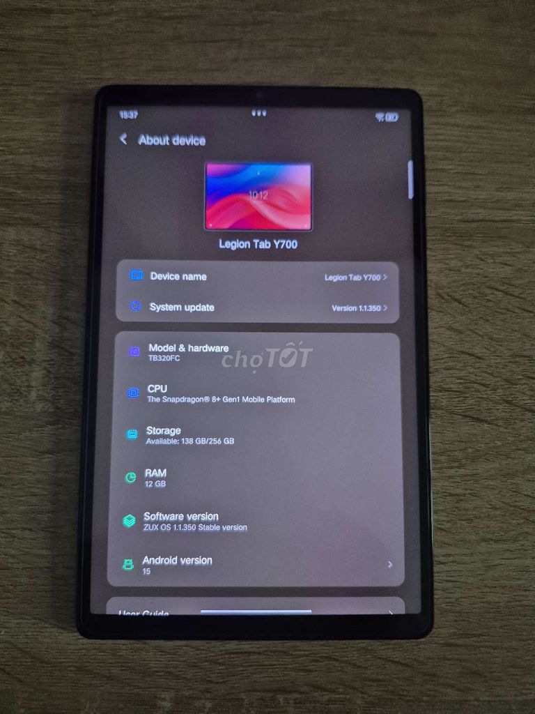 Lenovo Legion Y700 2023 12GB/256GB Xám. Mua bán Máy tính bảng tại Thành phố Thủ Đức Tp Hồ Chí Minh được đăng bởi Trần Đức Khoa hình 1