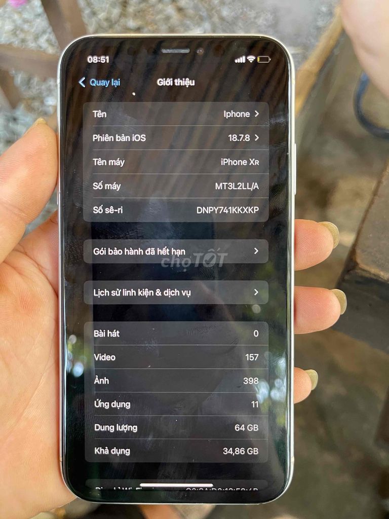 iPhone XR 64GB Trắng Đã qua sử dụng. Mua bán Điện thoại tại Thành phố Buôn Ma Thuột Đắk Lắk được đăng bởi Lê Quang Nhựt hình 1