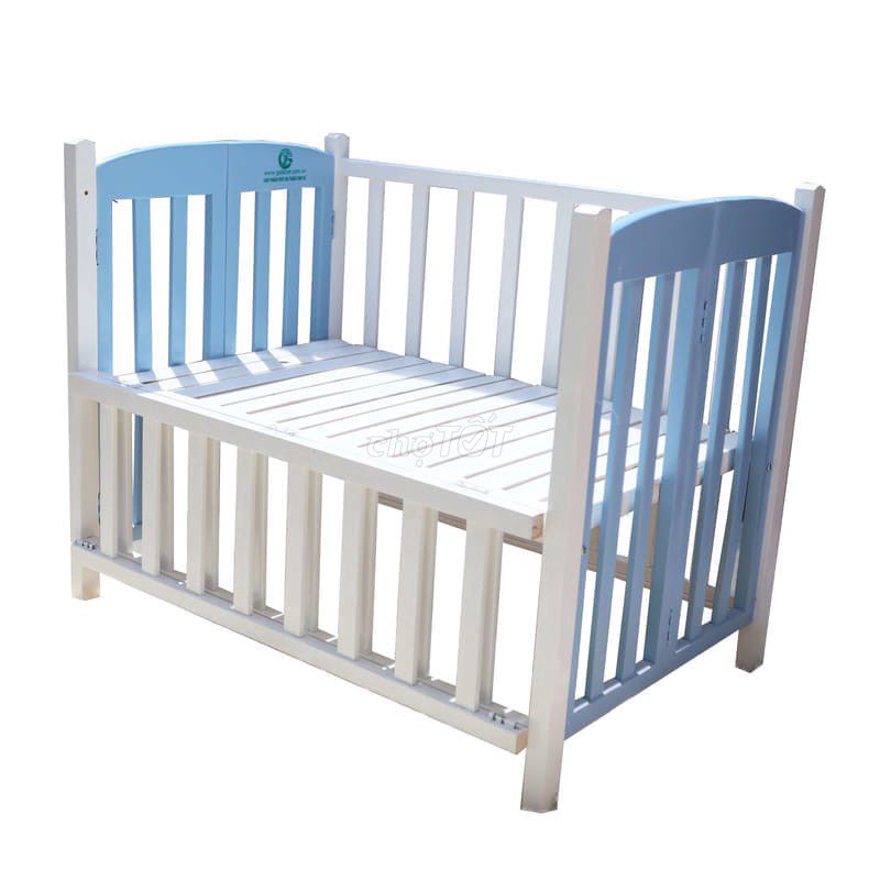 Cũi Goldcat Gỗ 80x120cm Trắng, xanh cũ. Mua bán Mẹ và bé tại Quận Cầu Giấy Hà Nội được đăng bởi Hồng Nhật Trương hình 1