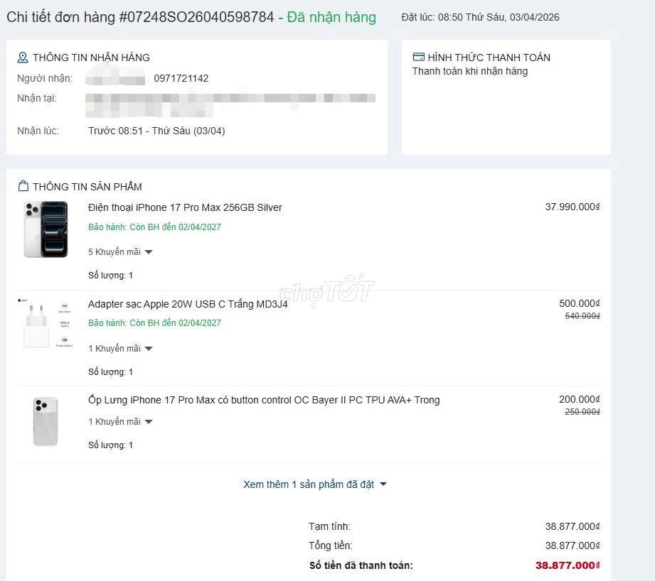 iPhone 17 Pro Max 256GB Bạc. Mua bán Điện thoại tại Thành phố Thủ Dầu Một Bình Dương được đăng bởi Phương hình 1