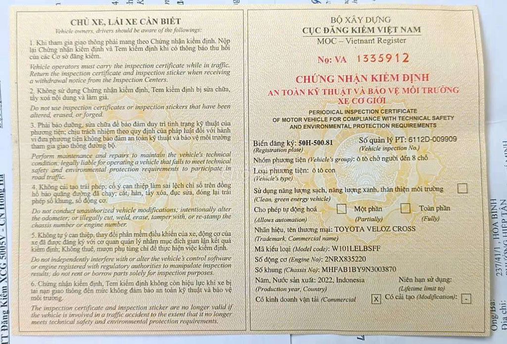 2022 CVT - 71000 km. Mua bán Ô tô tại Quận Bình Tân Tp Hồ Chí Minh được đăng bởi lư quốc tuấn  hình 7