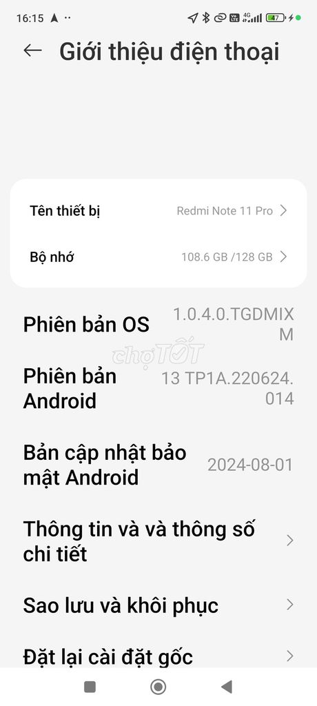 Xiaomi Redmi Note 11 Pro Đen 128GB. Mua bán Điện thoại tại Quận 3 Tp Hồ Chí Minh được đăng bởi Thien Tran hình 1