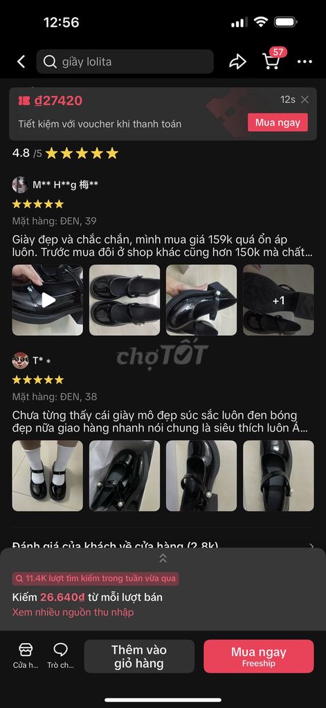 Giày mary jane da bóng Nữ (sz 38). Mua bán Giày dép tại Quận Gò Vấp Tp Hồ Chí Minh được đăng bởi Lâm Thanh Thảo  hình 5