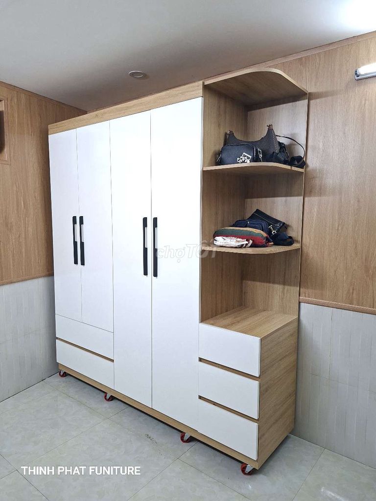 Tủ quần áo Thịnh Phát gỗ công nghiệp 4 cánh. Mua bán Tủ, kệ gia đình tại Thành phố Buôn Ma Thuột Đắk Lắk được đăng bởi Đăng Đặng hình 1