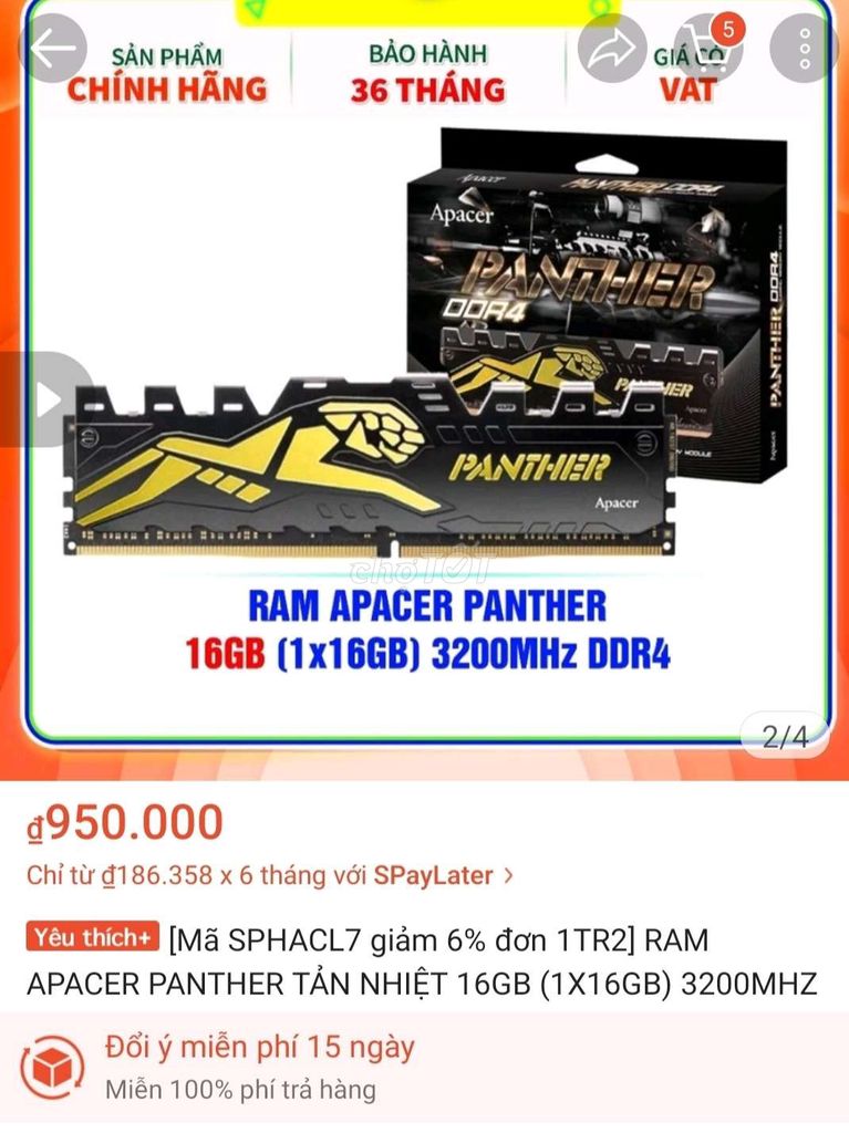 RAM 16g dr4 bus 3200 máy bàn