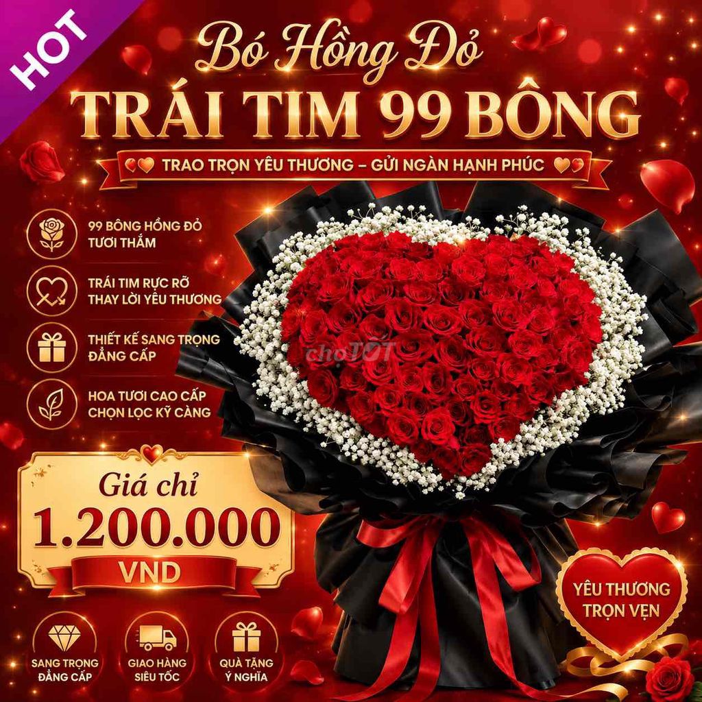 Hồng Đỏ Trái Tim 99 Bông Lãng Mạn, Trao Trọn Yêu T. Mua bán Cây cảnh, đồ trang trí tại Huyện Tiên Du Bắc Ninh được đăng bởi TRUNG TÂM TỔ CHỨC DỊCH VỤ CƯỚI HỎI TRỌN GÓI DUYÊN GẤM hình 1