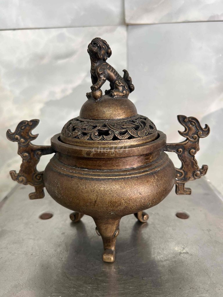 Đỉnh xông trầm Đồng phong thủy. Mua bán Đồ sưu tầm, đồ cổ tại Quận Phú Nhuận Tp Hồ Chí Minh được đăng bởi Khanh ly hình 1