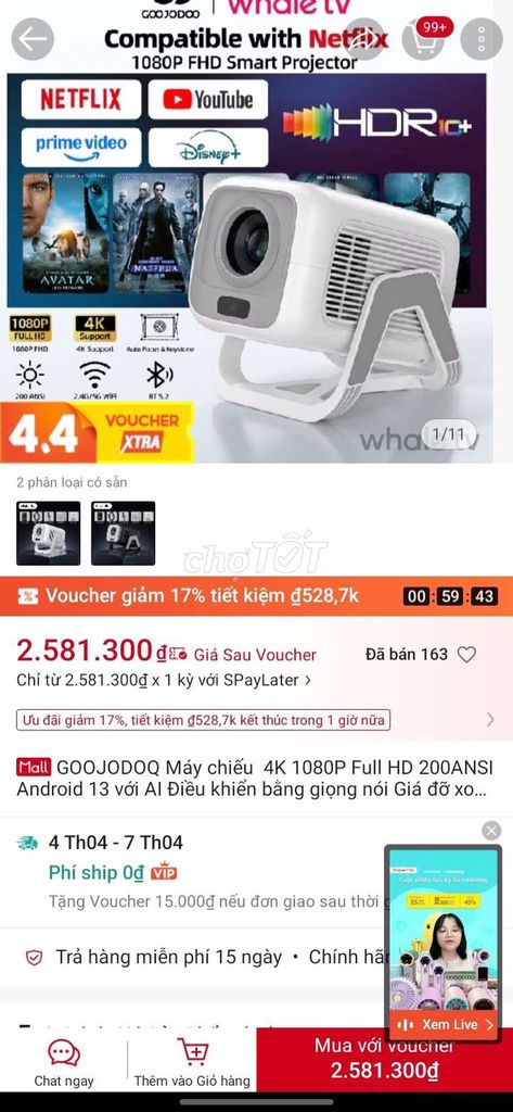Máy chiếu GOOJODOO AC1066. Mua bán Đồ dùng văn phòng tại Huyện Di Linh Lâm Đồng được đăng bởi Ngô Tuấn Anh hình 1