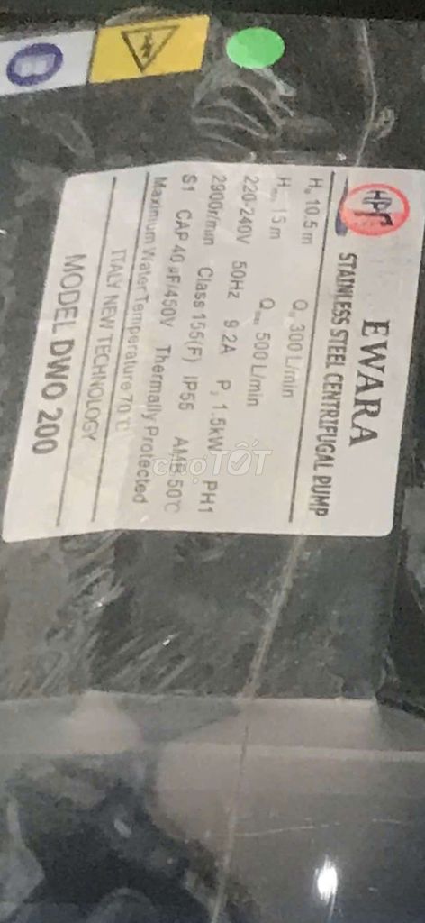 Máy bơm ly tâm Ewara DWO 200 Mới. Mua bán Đồ chuyên dụng, Giống nuôi trồng tại Quận Bình Tân Tp Hồ Chí Minh được đăng bởi dinhnhu hình 1