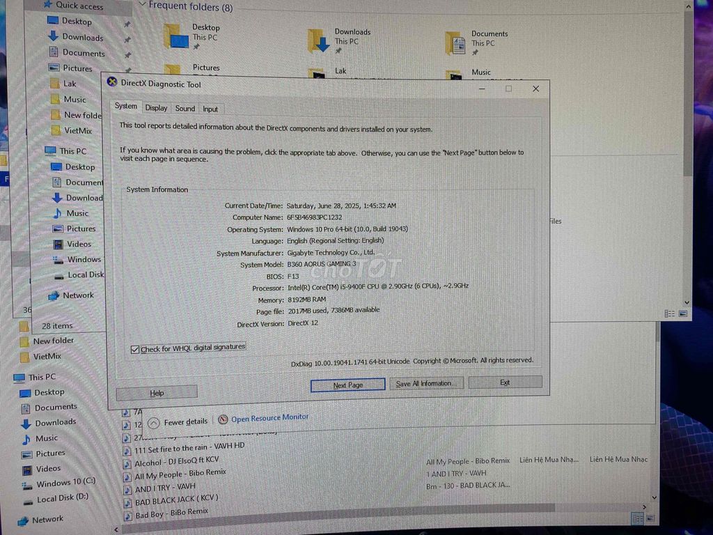 i5-9400F VGA RX-5800 8G