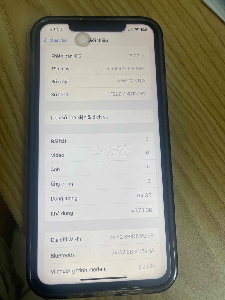 Apple iPhone 11 Pro Max 64GB Xám. Mua bán Điện thoại tại Quận Hai Bà Trưng Hà Nội được đăng bởi Quang Anh hình 1