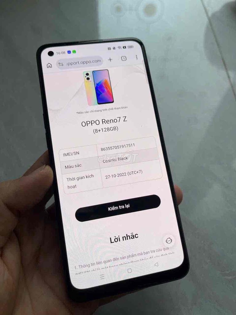 Oppo Reno 7Z 5G 128GB nguyên zin chính hãng VN. Mua bán Điện thoại tại Quận 8 Tp Hồ Chí Minh được đăng bởi điện thoại giá rẻ  hình 1