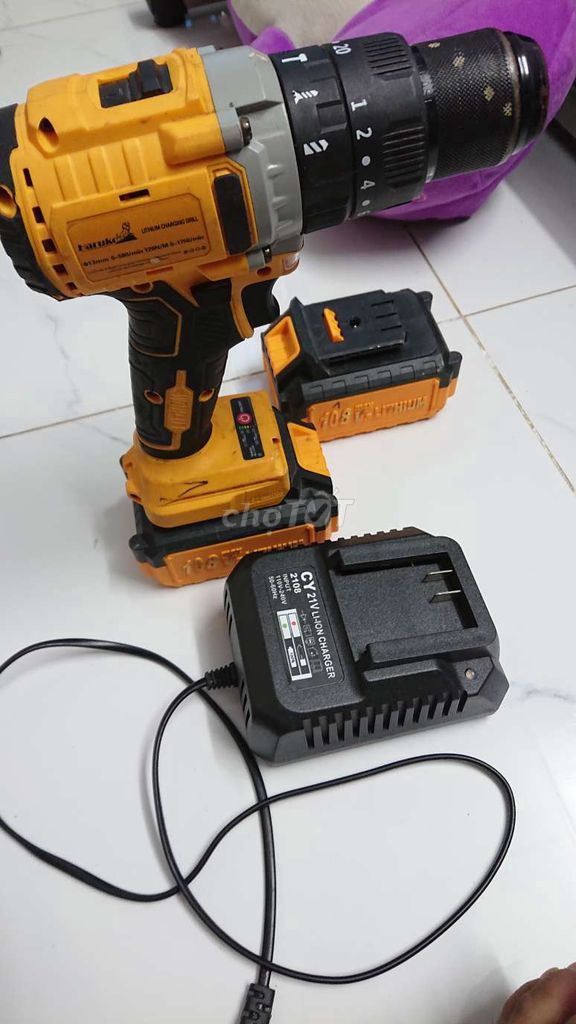 Máy khoan pin 108v nội địa mạnh kèm 2 pin