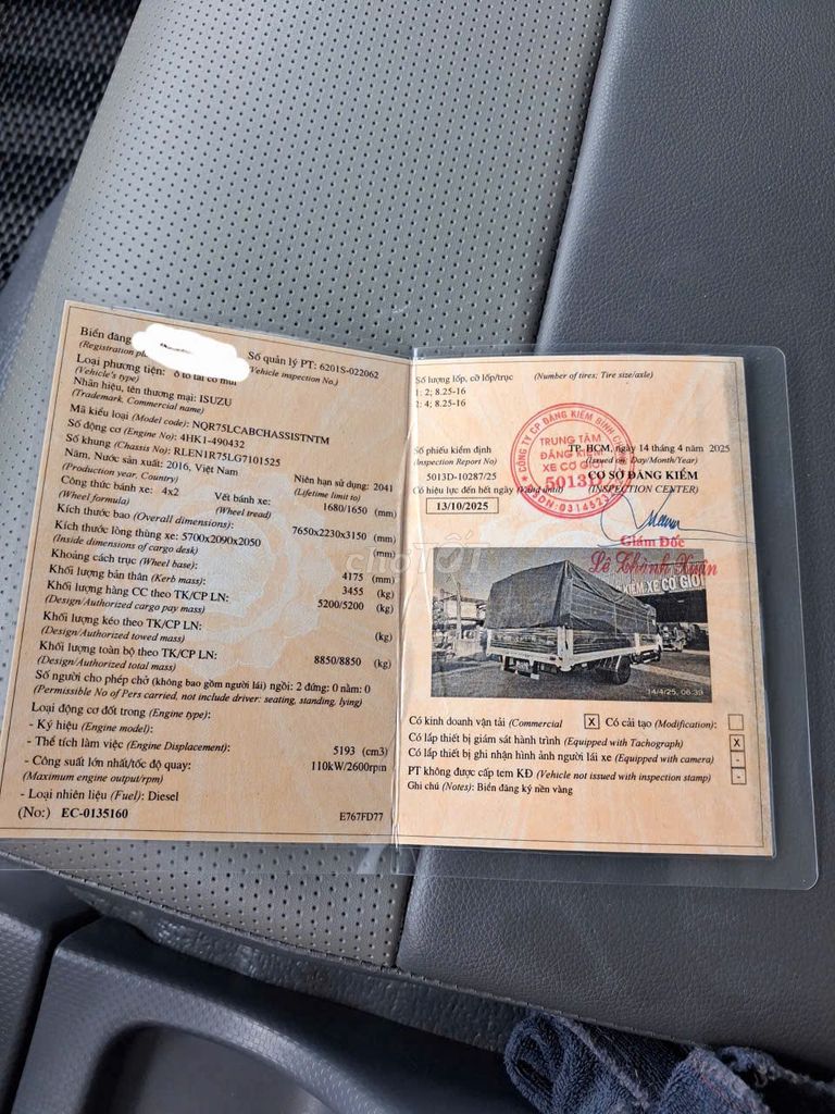 Cần ra đi xe tải gấp. Mua bán Xe tải, xe ben tại Huyện Đức Hòa Long An được đăng bởi Nguyen van Vu hình 5