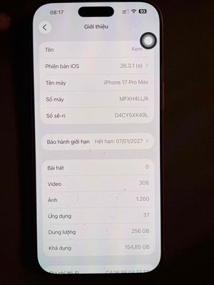 Apple iPhone 17 Pro Max 256GB Cam