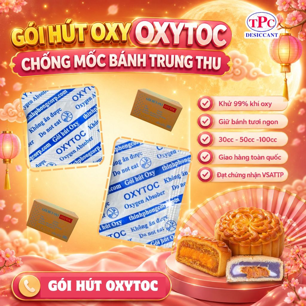 Gói hút oxy OXYTOC chống mốc cho bánh trung thu. Dịch vụ tại Quận 12 Tp Hồ Chí Minh được đăng bởi Xuân Hút Ẩm hình 1