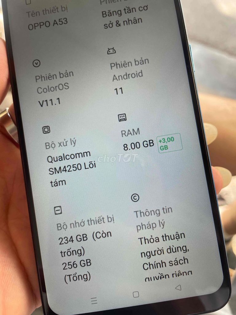 OPPO A53 256GB Xám 8/256 khủng cài game app. Mua bán Điện thoại tại Quận Thanh Xuân Hà Nội được đăng bởi Anh Đức hình 1