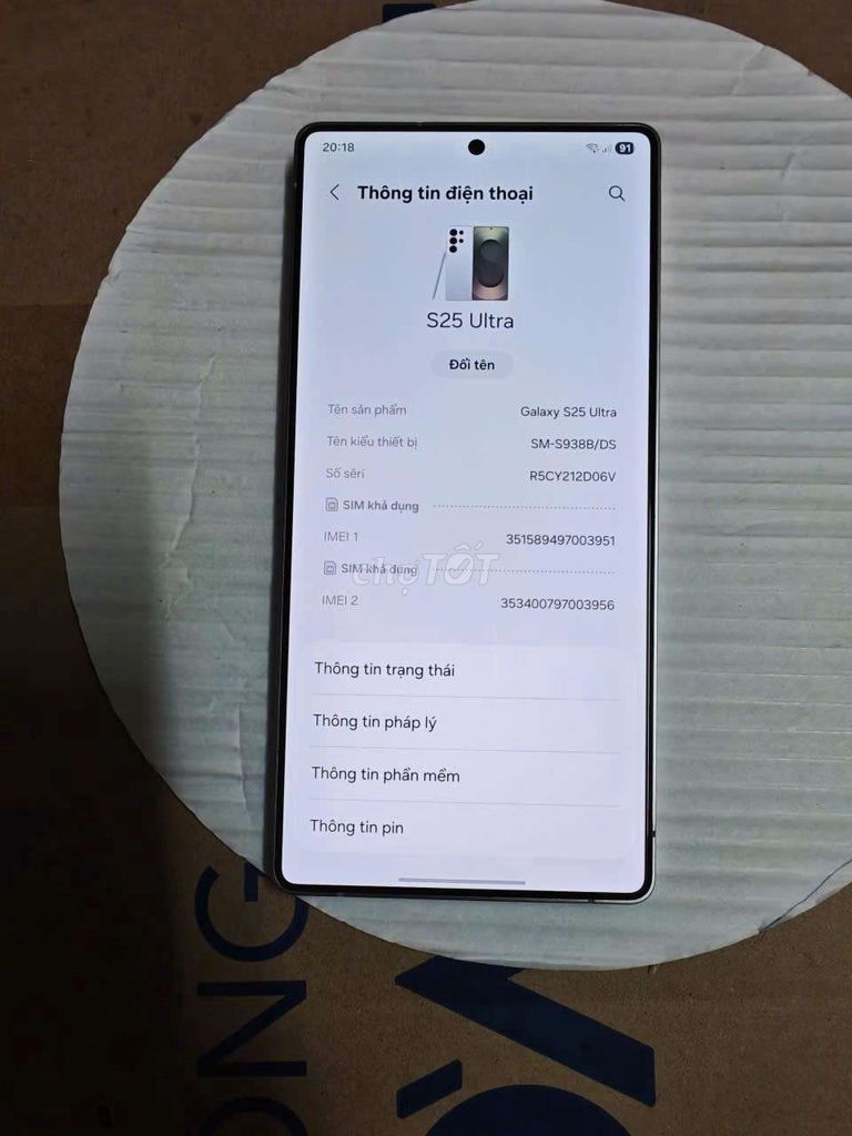 Samsung galaxy S25 ultra 12g-256. Mua bán Điện thoại tại Quận Hai Bà Trưng Hà Nội được đăng bởi Hoàng Anh  hình 1