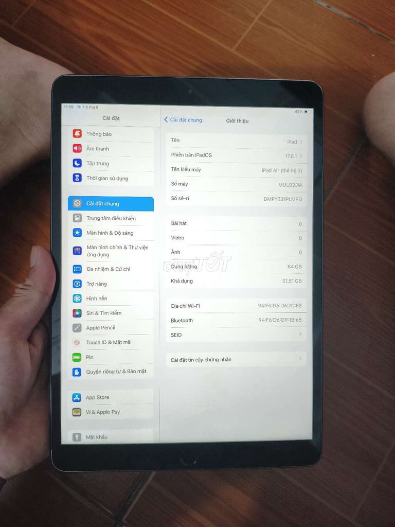 Apple iPad Air 3 64GB Xám. Mua bán Máy tính bảng tại Quận Bắc Từ Liêm Hà Nội được đăng bởi lan hình 1