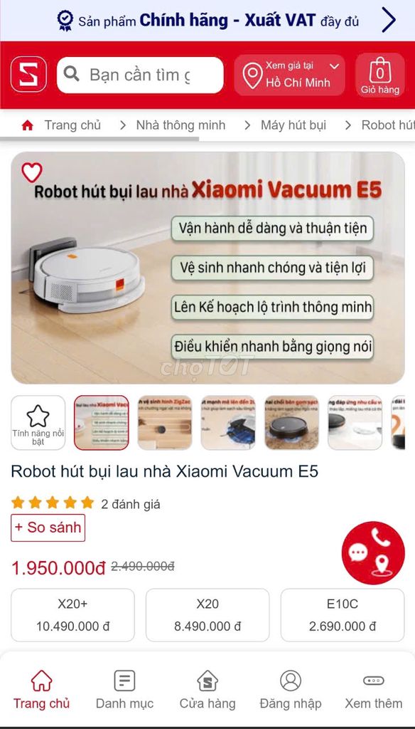 Robot hút bụi Xiaomi Vacuum E5