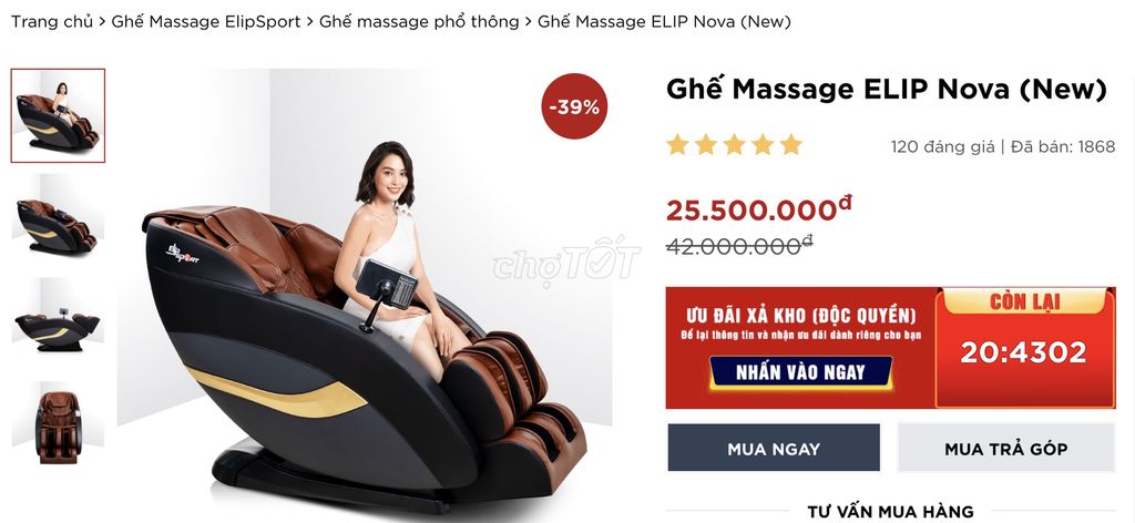 Ghế massage Elipsport Nova New Da Nâu Đen. Mua bán Bàn ghế tại Quận Hải Châu Đà Nẵng được đăng bởi Tên chưa cung cấp hình 1