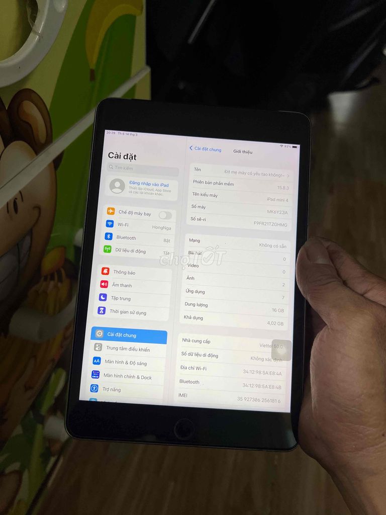 ipad mini4 128g full vân