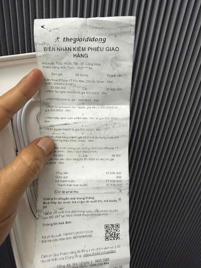 iPhone 17 Pro Max 256GB Trắng TGDĐ fullbill. Mua bán Điện thoại tại Quận Phú Nhuận Tp Hồ Chí Minh được đăng bởi Nguyễn Phú Chánh hình 1