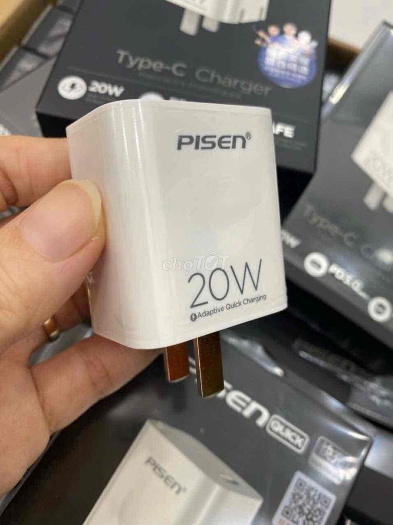 Cốc 20W Pisen ( USB+ PD) TS-C140 sạc nhanh 20W