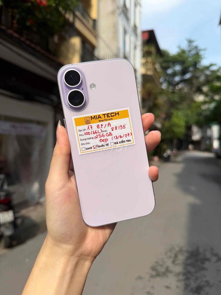 Apple iPhone 17 ZP/A 256GB Tím 100%. Mua bán Điện thoại tại Quận Ba Đình Hà Nội được đăng bởi Huy Trần hình 1