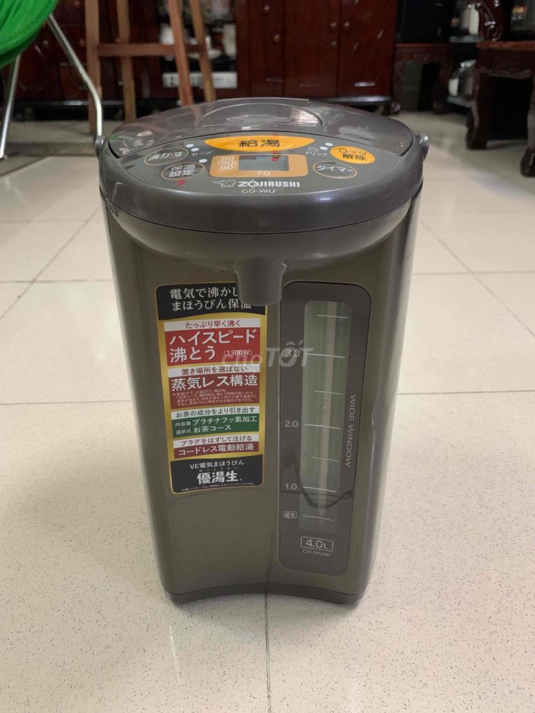 Bình đun nước Zojirushi 4 lít Nhật Bản. Mua bán Bếp, lò, đồ điện nhà bếp tại Quận 12 Tp Hồ Chí Minh được đăng bởi Văn Tám hình 1