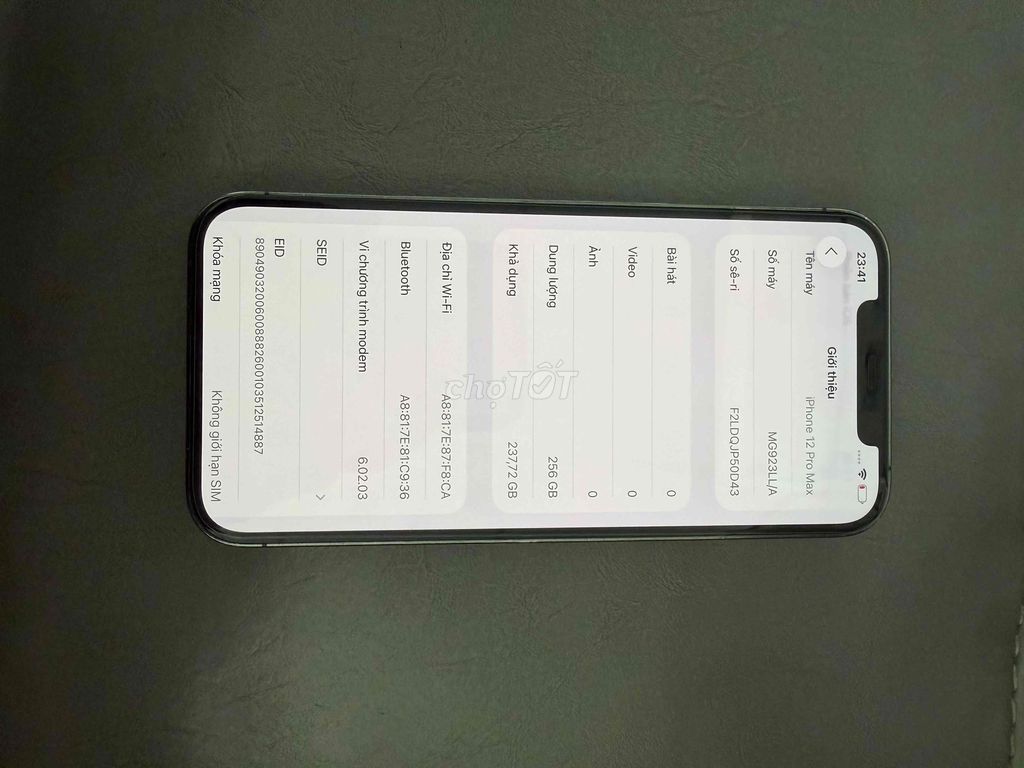 iPhone 12 Pro Max 256GB Xám. Mua bán Điện thoại tại Huyện Trảng Bom Đồng Nai được đăng bởi Cầm Đồ thanh lý hình 1