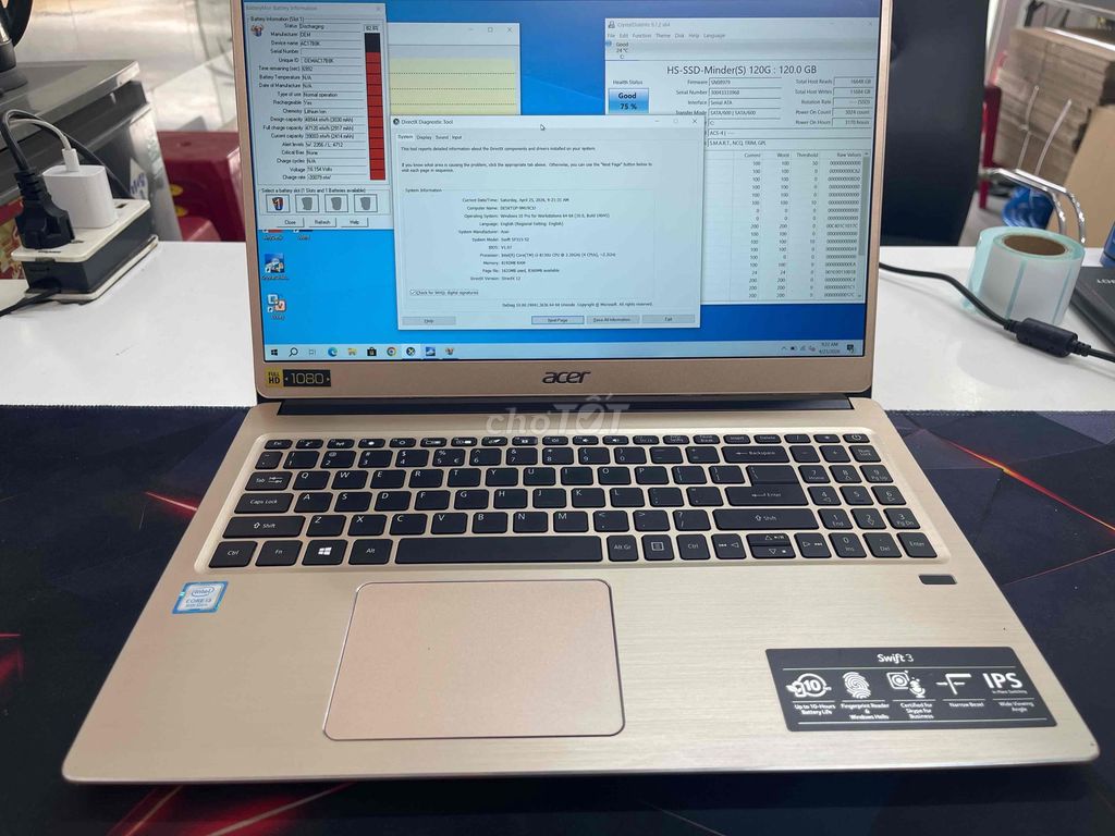 Acer Swift 3 i3-8/8GB/120GB Vàng. Mua bán Laptop tại Quận Gò Vấp Tp Hồ Chí Minh được đăng bởi Chí Hướng Group  hình 1