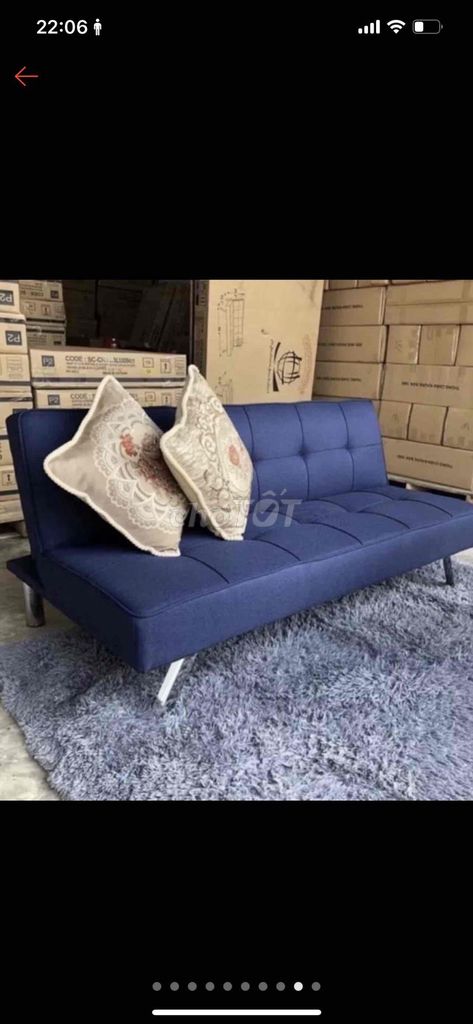 Sofa giường Vải Xanh dương Còn mới. Mua bán Bàn ghế tại Thành phố Biên Hòa Đồng Nai được đăng bởi JAY hình 1