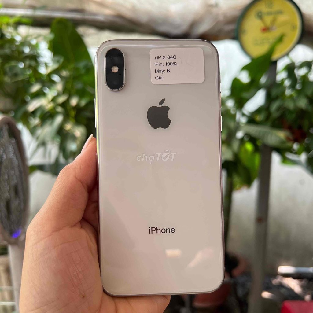 iphone X 64G Quốc tế P100 Trắng Zin đẹp 98