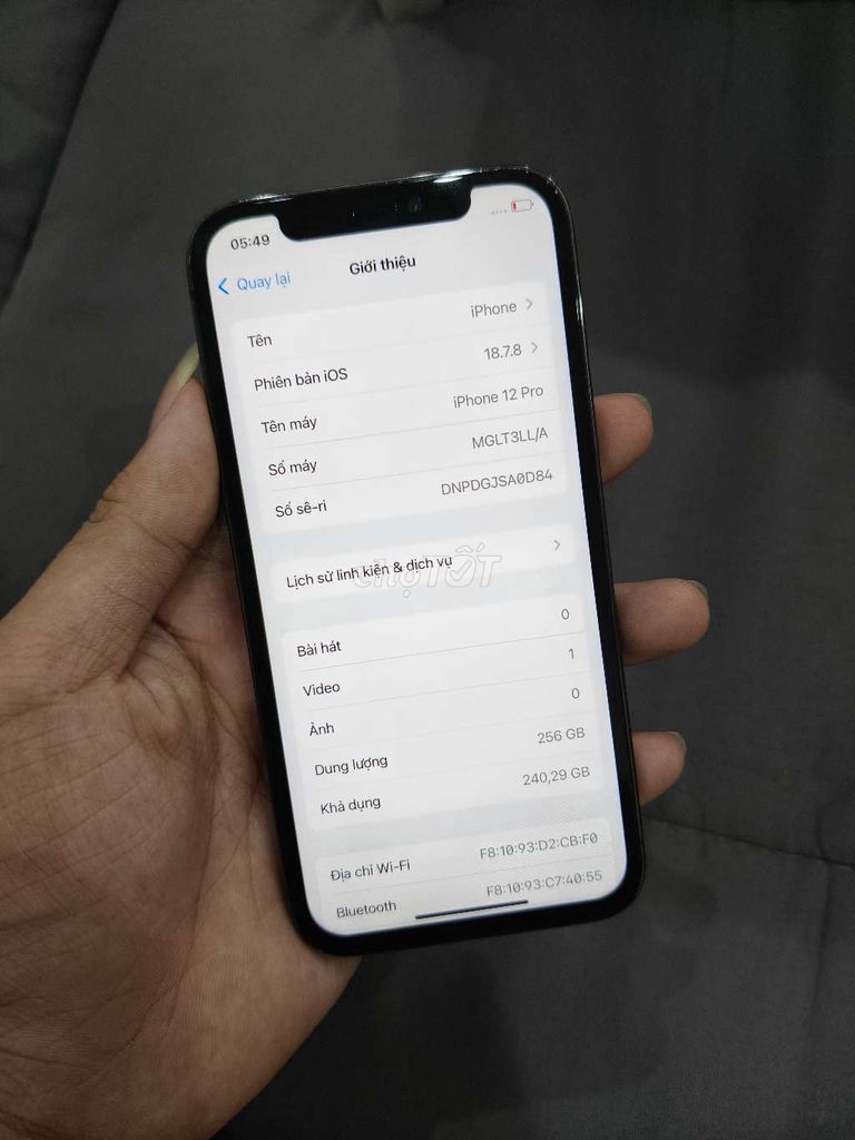 iPhone 12 Pro Qte 256GB Xám Full CN. Mua bán Điện thoại tại Quận Hoàng Mai Hà Nội được đăng bởi Nqhuy hình 1